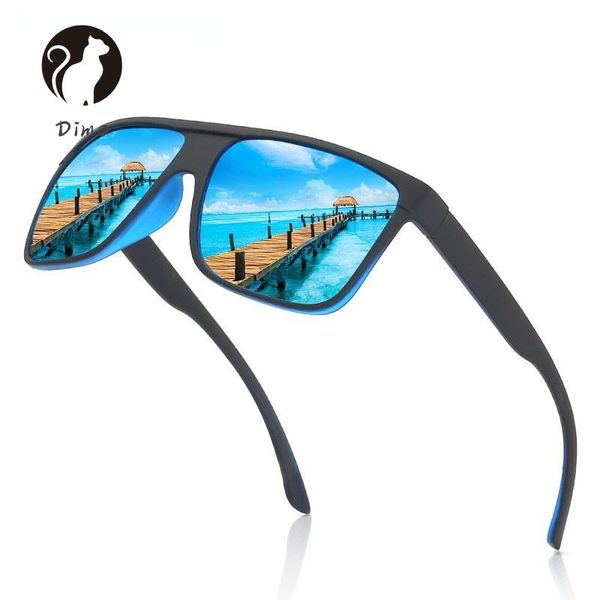 

outdoor eyewear trendy square men's polarized sunglasses color film night vision glasses anti-glare driving uv400