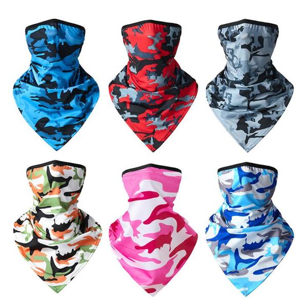 

camouflage headscarf summer sunscreen ice silk riding mask, printed collar shading square scarf, the same style is customized