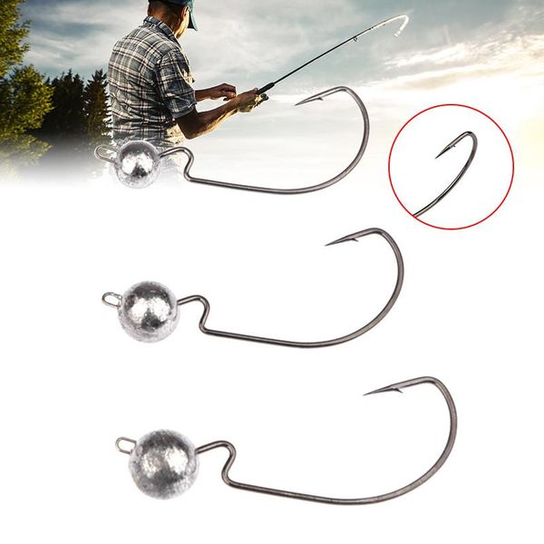 

10pcs 3.5g 7g 10g exposed lead jig head hooks fishing bait metal sharp hook dx88