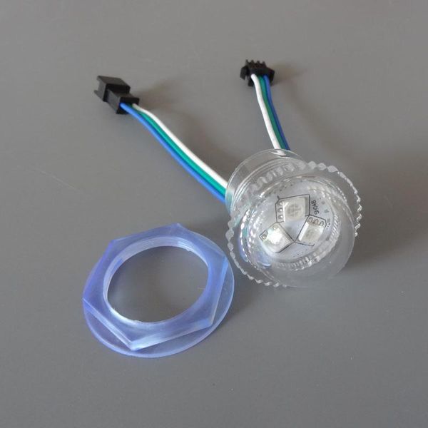 

addressable rgb full color 26mm ws2811 led pixel module 3pcs smd 0.72w dc12v input transparent cover modules