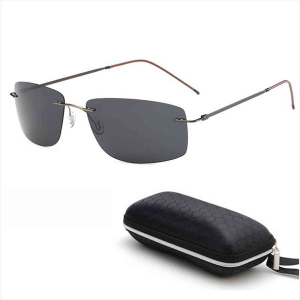 

with case polarized titanium sunglasses square polaroid brand designer gafas men round sun glasses for, White;black