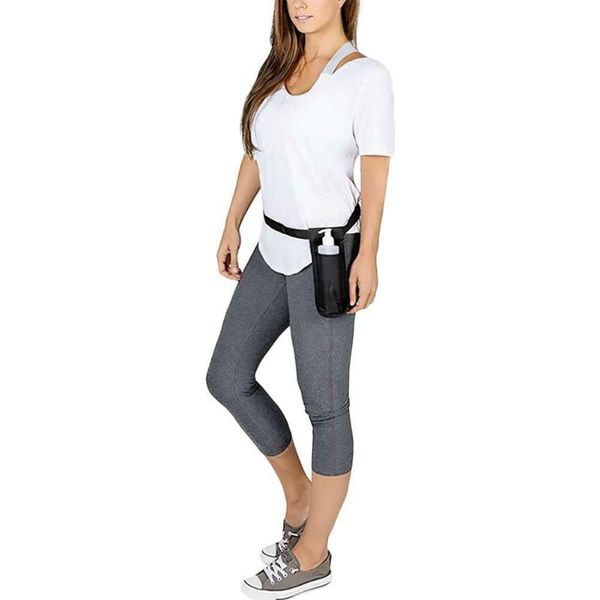

belts waist belt comfortable soft adjustable durable single essential oxford cloth massage bottle holster oil lotion dispenser holder, Black;brown