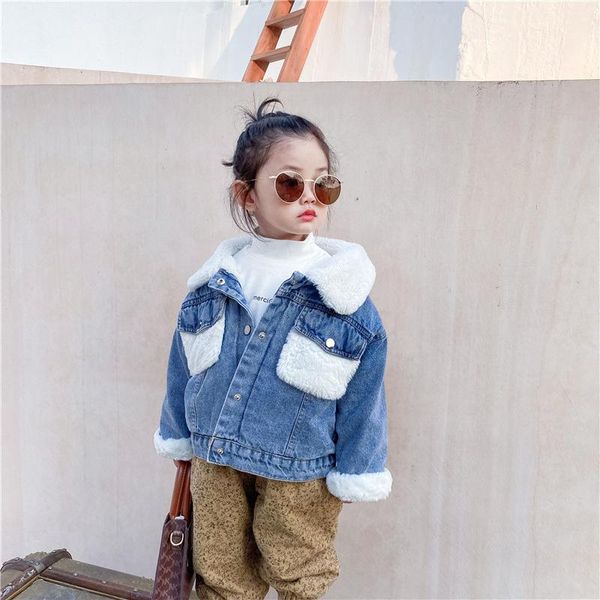 

jackets 2021 autumn winter arrival girls fashion denim coat kids for, Blue;gray