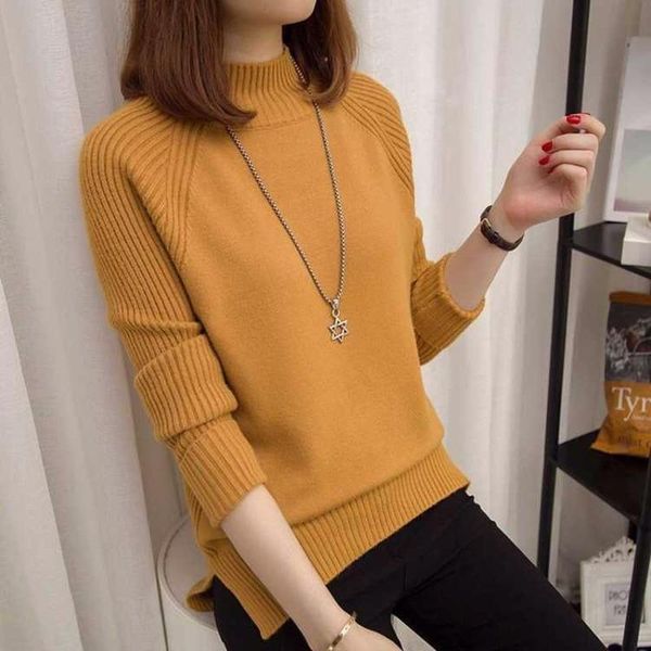 

women's sweaters half-neck sweater 2021 loose bottoming shirt women, White;black
