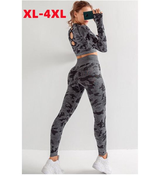 

yoga outfit 2021 women plus size suit tie dyeing seamless set gym two piece clothing workout big large tracksuit