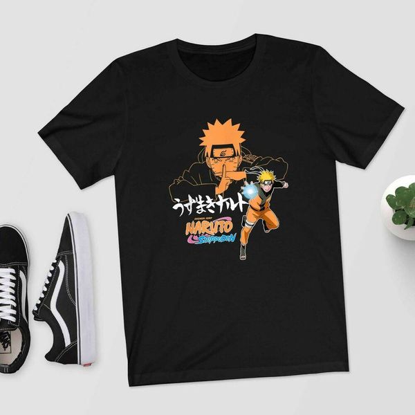 

naruto shippuden naruto jutsu closeup with kanji tshirt, t-shirt, White;black