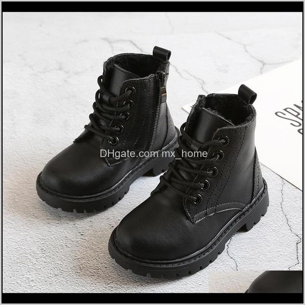 

baby, & maternity drop delivery 2021 ulknn toddle baby girls snow kids winter martin boots boys warn plush school children ankle boot non-sl, Black;grey