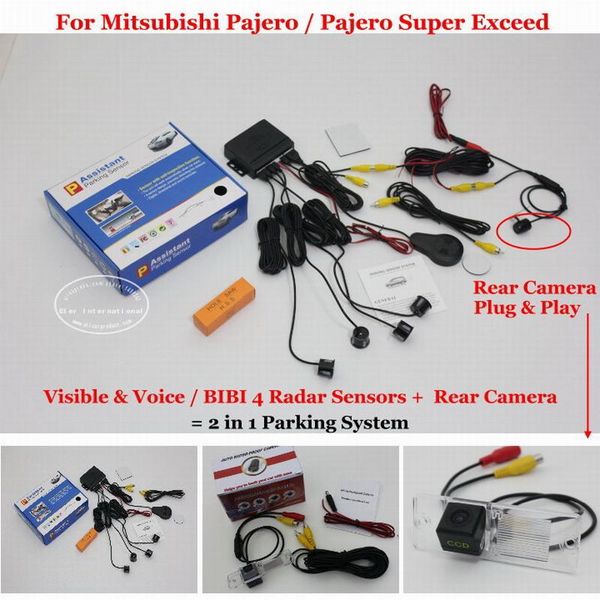 

car rear view cameras& parking sensors for mitsubishi pajero super exceed rearview reverse camera sensor auto alarm system