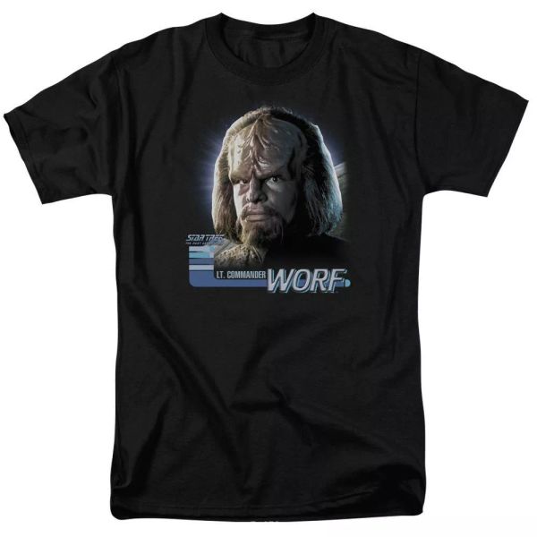 

star trek tng worf tv show t-shirt sizes s-3x new, White;black