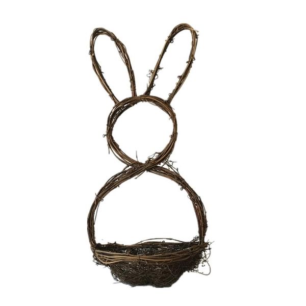 

party decoration handmade rattan easter storage basket wreath wood curl shape garland hanging ornament holiday decor