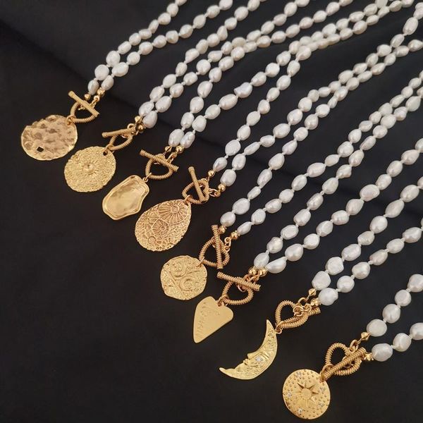 

pendant necklaces different metal irregular freshwater pearl, Silver