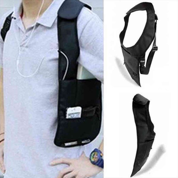 

travel bag anti theft safety underarm holster shoulder durable nylon storage for coin key pen phone black