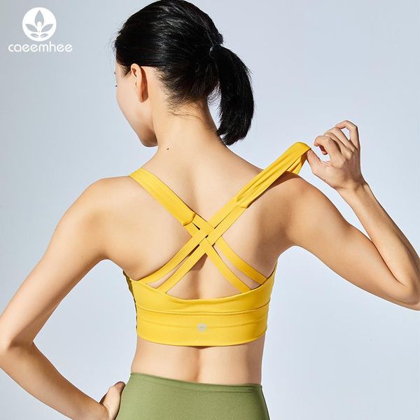 

yoga outfit caeemhee naked-feel fabric anti-sweat training fitness bra crop women push up shockproof running sports bras top