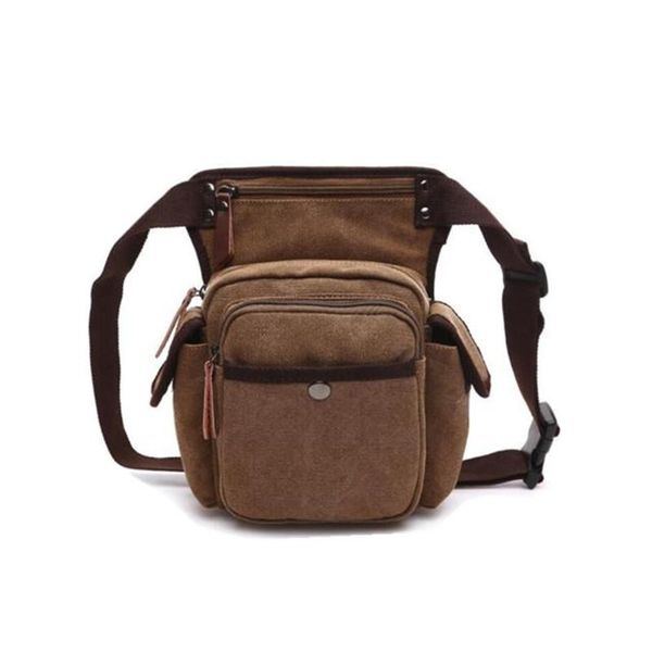 

men's canvas drop leg bag waist fanny pack belt military travel motorcycle bags