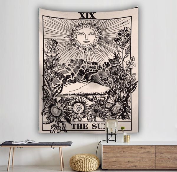 

tapestries wall hanging tarot tapestry the moon star polyester fabric blanket bedspread beach towels picnic mat