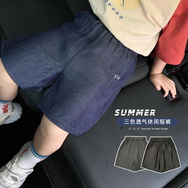 

boys summer jeans children loose casual shorts, Black