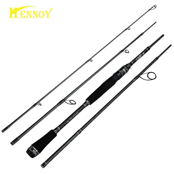 

hennoy lure rod 1.98m carbon spinning fishing 4 sections pole vava de pesca saltwater boat rods