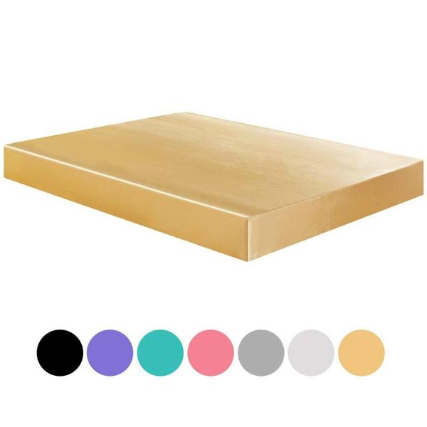 

sheets & sets bedsheet 100% satin silk mattress cover king size smooth soft fitted bed sheet with elastic rope textile for home
