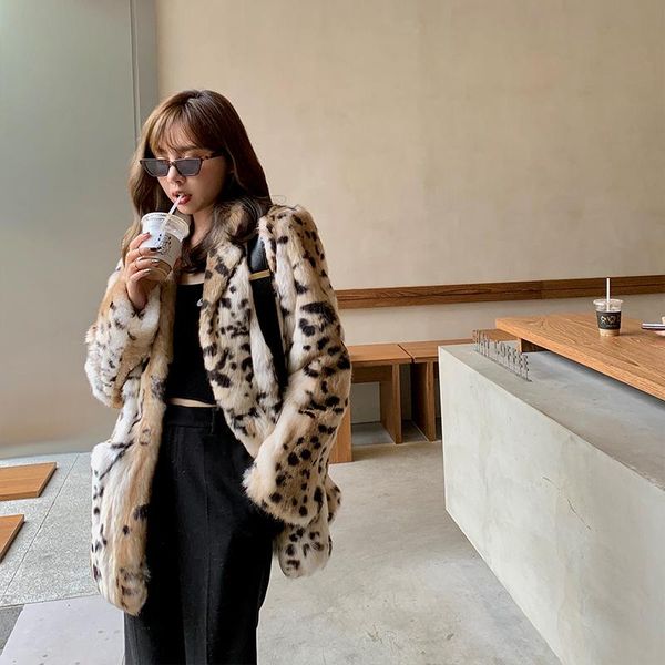 

women's fur & faux fashion street leopard rex coat warm coats and jackets women 2021 autumn winter female jacket ropa de mujer zjt119, Black