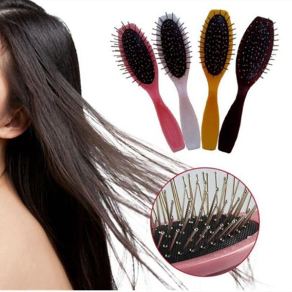

salon detangling hair comb for women men bush wet dry bristles plastic handle brushes combs, Silver