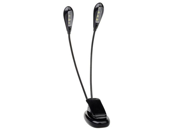 

book lights double head portable flexible 8 led clip-on clamp style reading night light lamp