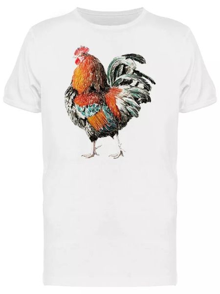 

Colored Sketch Of A Rooster Men's Tee -Image by Shutterstock, White;black