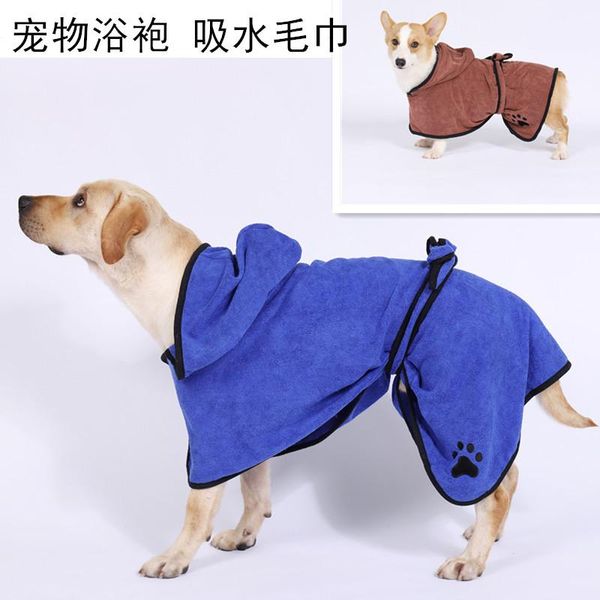 

towel pet towels dog bathrobe soft quickly absorbing water fiber drying robe with hat grooming clothes