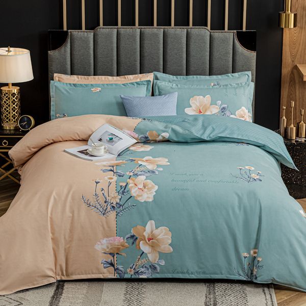 

four piece pure matte set thickened cotton sheet quilt three piece bedding set
