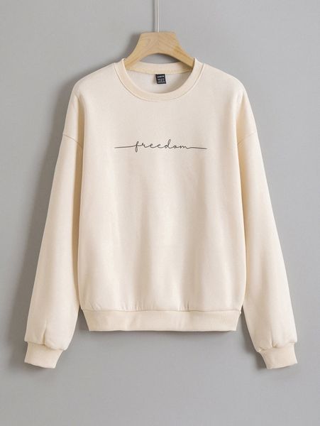 

letter print drop shoulder sweatshirt 79un#, White;black