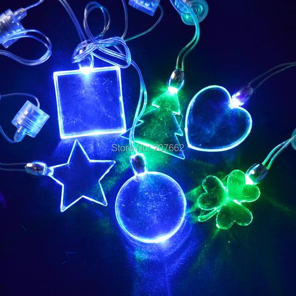 

party decoration 2pcs/lot led lanyard multicolor lights rave heart necklace favor for christmas