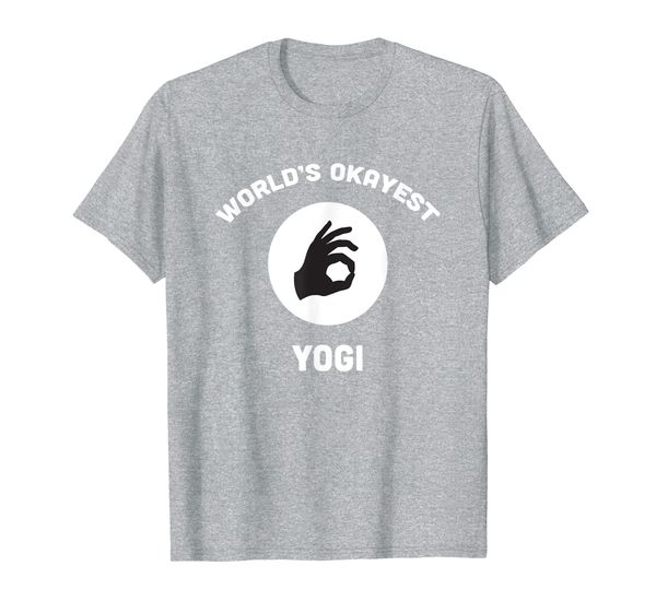 

worlds okayest yogi funny gift namaste pilates yoga t-shirt, White;black