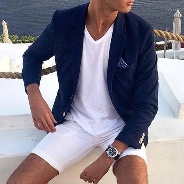 

men's suits & blazers summer tailor made fashion handsome blue men suit slim fit groom tuxedo for wedding dress beach party sets (jacke, White;black