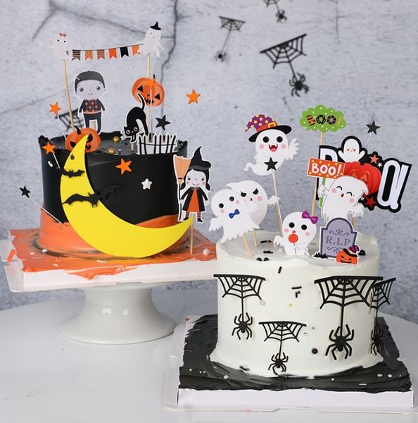 

factory outlet party decoration copyright eva lovely pink white ghost spider web boo cake plug-in halloween c