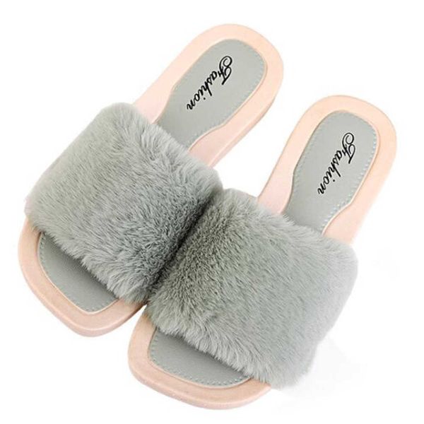 

fashion women slippers spring summer autumn winter home plush indoor floor flat shoes zapatos de mujer qq44 210625, Black