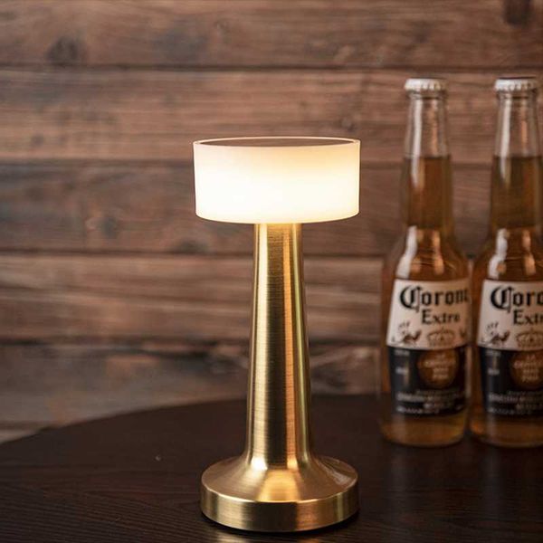 

touch sensor dimmable led table night light 1800ma rechargeable gold desk lamp for bedside bar restaurant coffee shop lamps