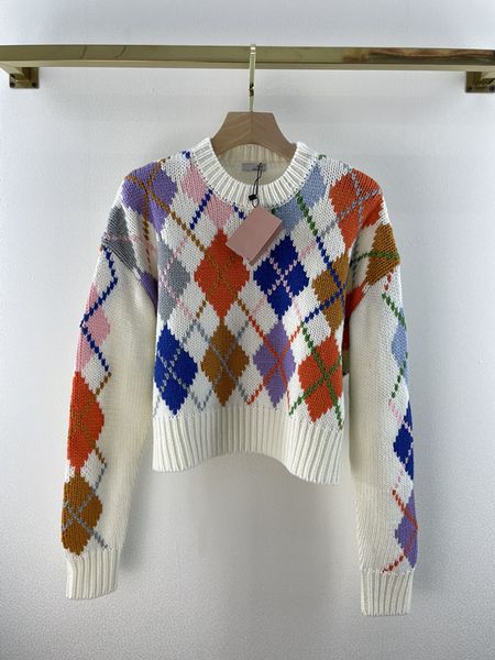 

new blue purple plaid sweater in early autumn, White;black
