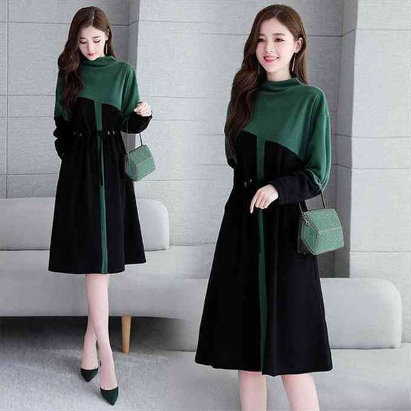 

flare sleeve casual loose womens dress cotton lotus leaf neck basic, Black;gray