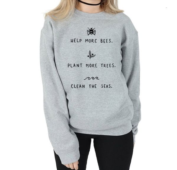 

women's hoodies & sweatshirts letter print sweatshirt save mother earth slogan women clothing girl casual jumpers drop ship lui6, Black