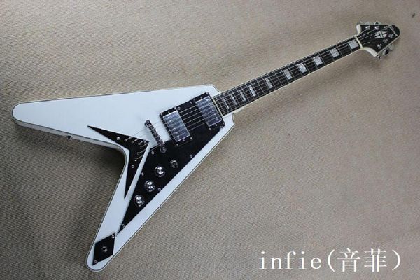 

music instruments custom shop g flying v light white electric guitar
