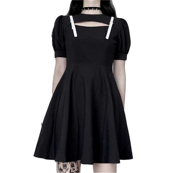 

women's t-shirt summer soft girl sweet black dress for women harajuku vintage punk style short es gothic cosplay club mini cb, White