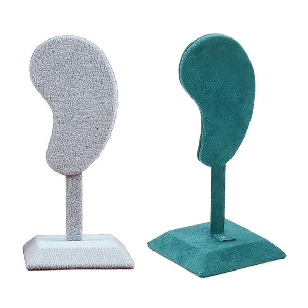 

jewelry pouches, bags 2pcs fashion earring display stand multi-color microfiber holder ear clip stud display, gray & green, Pink;blue