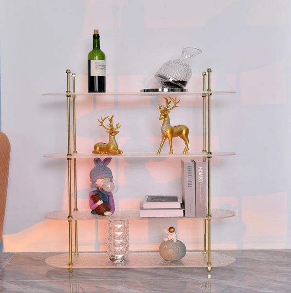 Changhong Acrylic Shelf - это напольная многоэтажная стойка для хранения утэт и стойки для хранения нескольких спальных полков рядом с диваном гостиной