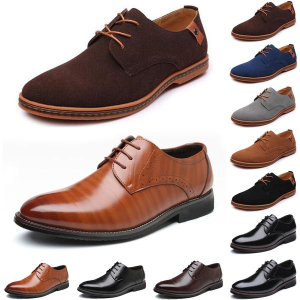 

2021 luxury men casual shoes black brown loafers outdoor flat slip on fashion mens trainers sneakers size 40-47 color48