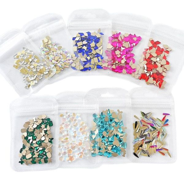 

nail art decorations 100pcs crystals ab diamond stone (mix shape) multi-shapes glass crystal rhinestones & rhinestone, Silver;gold
