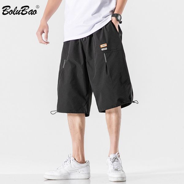 

bolubao men long cargo shorts male summer elastic waist baggy short plus size big loose large 210518, White;black