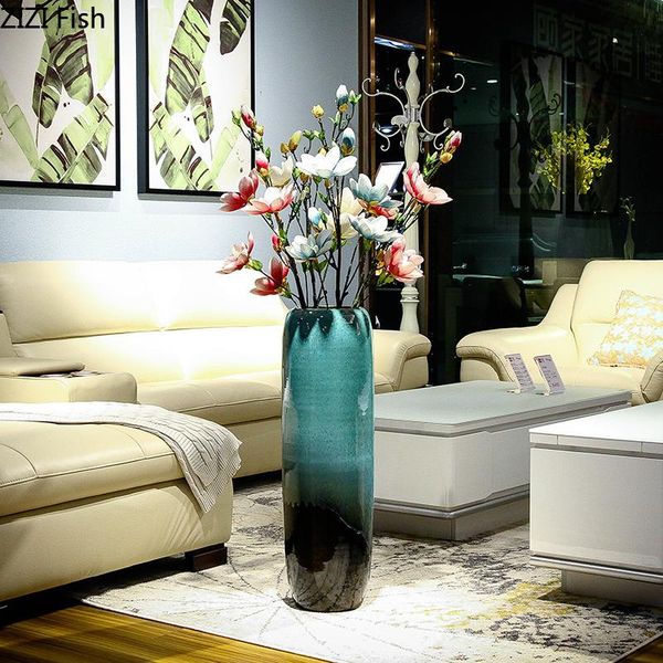 

classic ceramics vases floor vase living room flower insert gradient glaze porcelain crafts furnishings vintage home decor