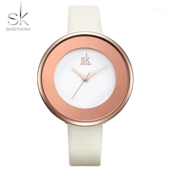 

wristwatches sk fashion quartz watch simple montre femme women mesh leather bracelet rose gold casual wrist metal hours relogio, Slivery;brown