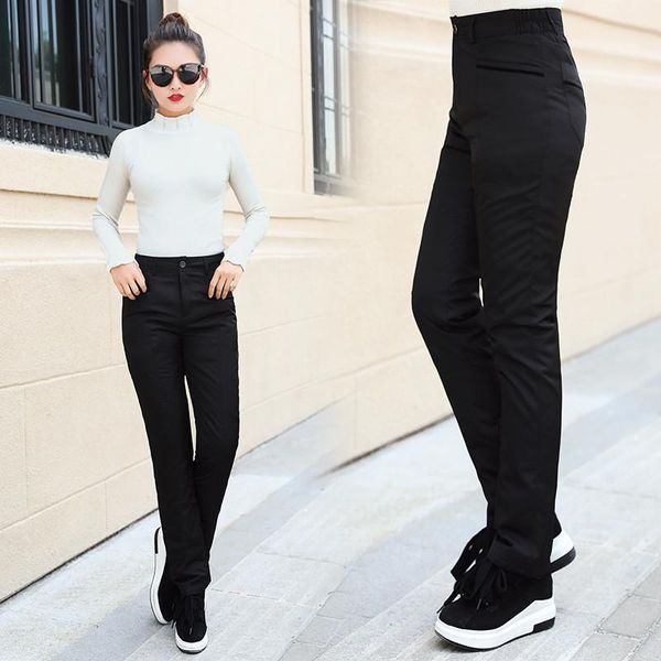 

women's pants & capris winter black cotton korean slim pencil, Black;white
