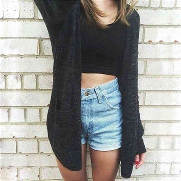 

women's sweaters women long sleeve knitting cardigan sweater autumn women black long womens knitted female cardigan for kjm7, White;black