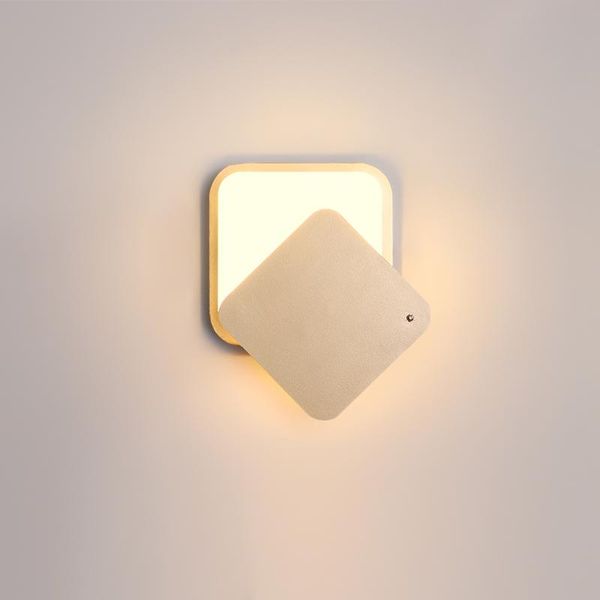 

wall lamp nordic modern minimalist iron art rotatable geometric bedroom living room study bedside led acrylic lighting